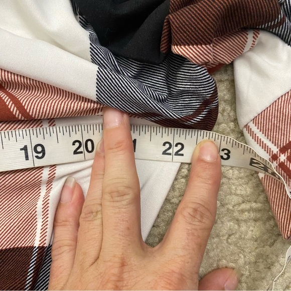 J for Justify Dress Off-Shoulder Plaid Mini Dress Women Belted Size Large - Picture 10 of 11